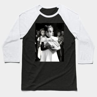 Black History Month: Ruby Bridges, A Journey Beyond the School Doors on a Dark Background Baseball T-Shirt